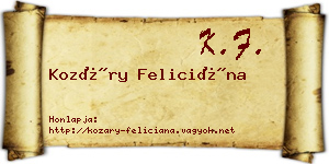 Kozáry Feliciána névjegykártya